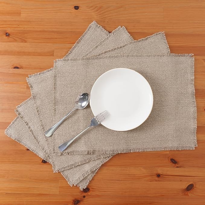 100% Pure Linen Placemats Set of 4 by HSOFTIFY