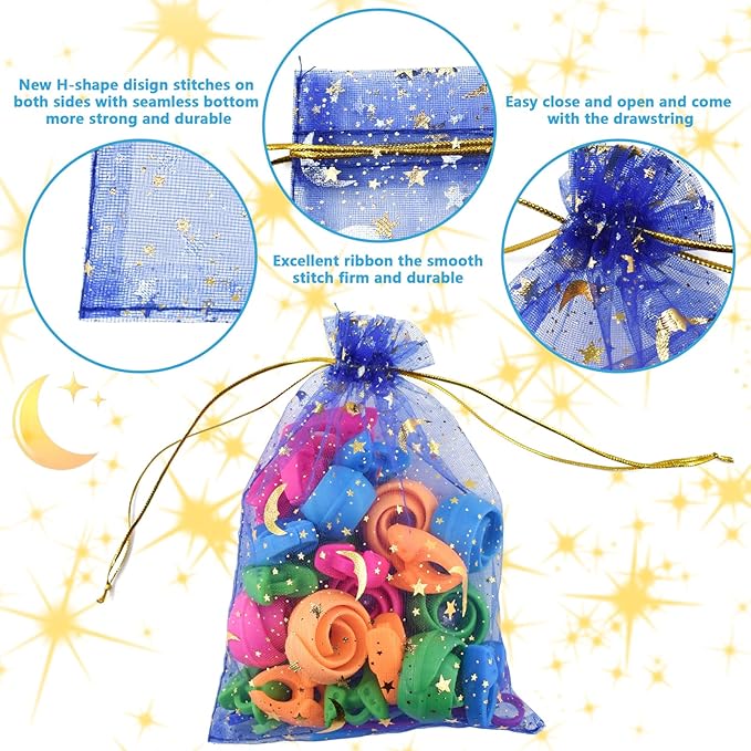 SHRJ 100pcs 10 Colors Organza Sheer Bags - Image 4