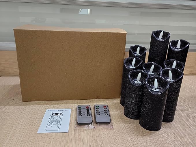 Hausware Set of 9 Flameless Candles Battery Operated LED Real Wax Flickering - Image 13