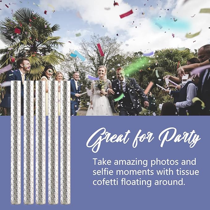 BATTIFE 7Pack Confetti Wands, Colorful Tissue Paper Flick Flutter Sticks - Image 2
