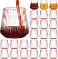 24 Pcs Pink Plastic Wine Glasses Ribbed Disposable Wine Glasses Unbreakable by Unknown