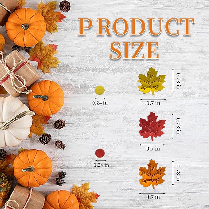 1500 Pcs Autumn Fall Table Confetti, Maple Leaf Decor Harvest Thanksgiving - Image 2