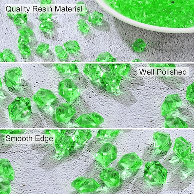 uxcell 1000pcs Fake Ice Rocks, Dazzling Clear Resin Crushed Ice Sparkling Fake - Image 3