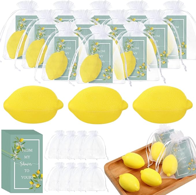 Lounsweer Set of 50 Wedding Lemon Soap Favors Mini Bridal Shower Favors Natural by Lounsweer