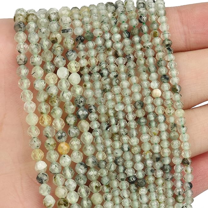 Song Xi 90pcs 4mm Natural Prehnite Gemstone Beads Faceted Round Loose Stone - Image 4