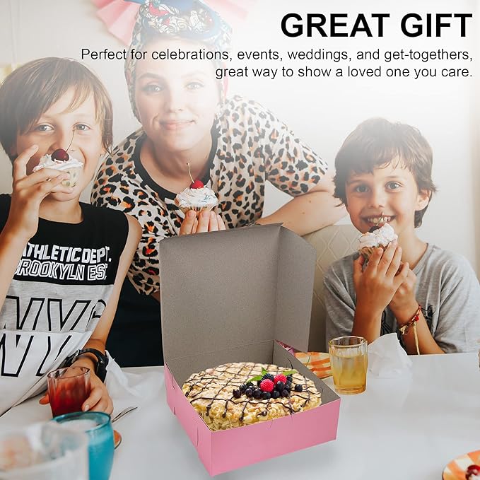 MT Products Pink Cupcake Boxes 8" x 8" x 3" - Image 7