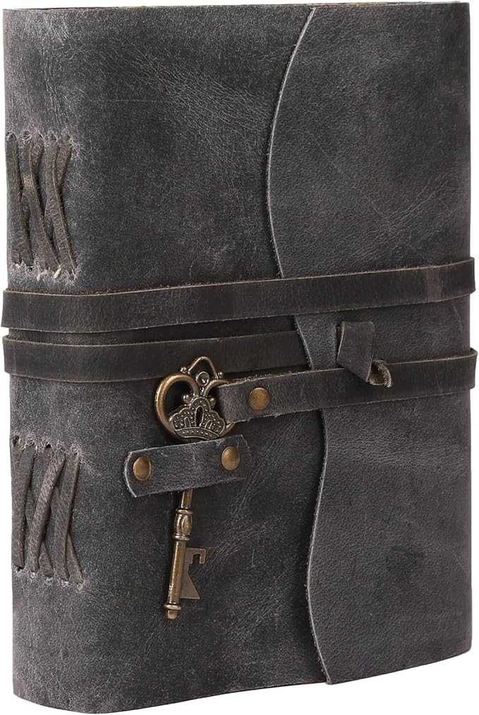 Leather Journal with Lined and Unlined Deckle Edge Paper 8x6 inch and Vintage - Image 4