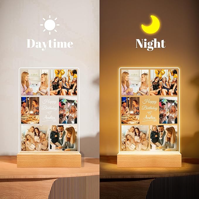 Custom Picture Frames with Photo, Personalized Collage Picture Frame with Night - Image 3