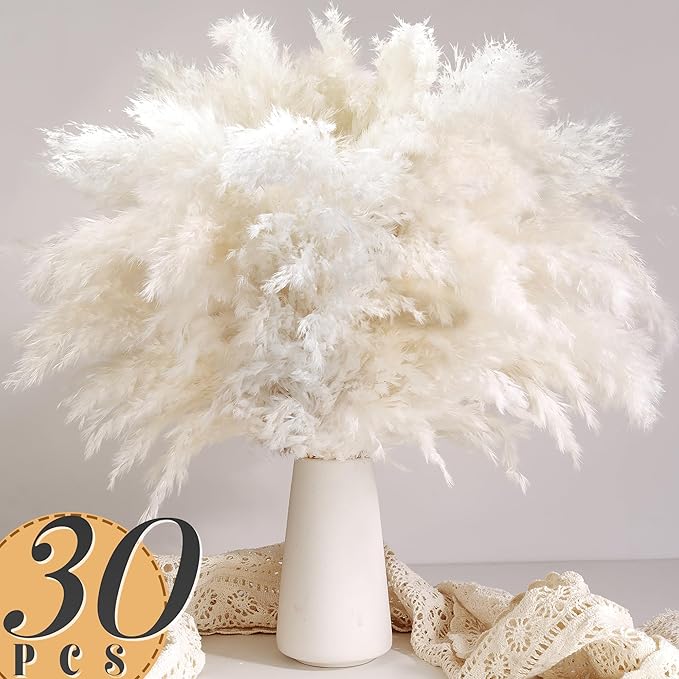 40PCS White Pampas Grass for Home Decor - Image 4