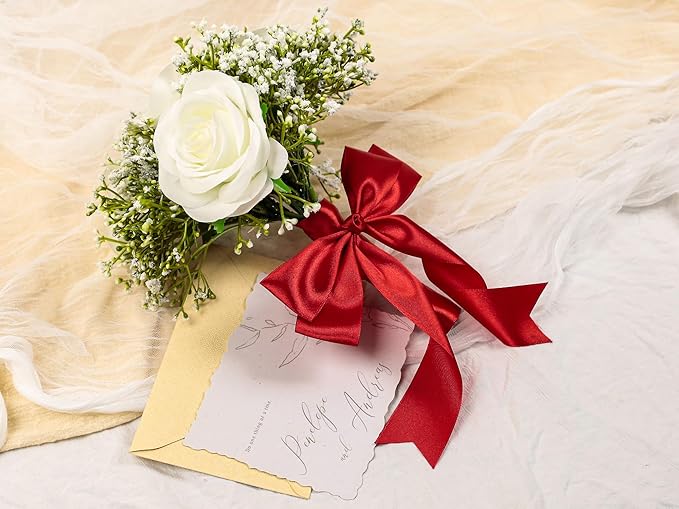 Red Satin Ribbon 1-1/2 inch X Continuous 100 Yards, Single Face Polyester - Image 6