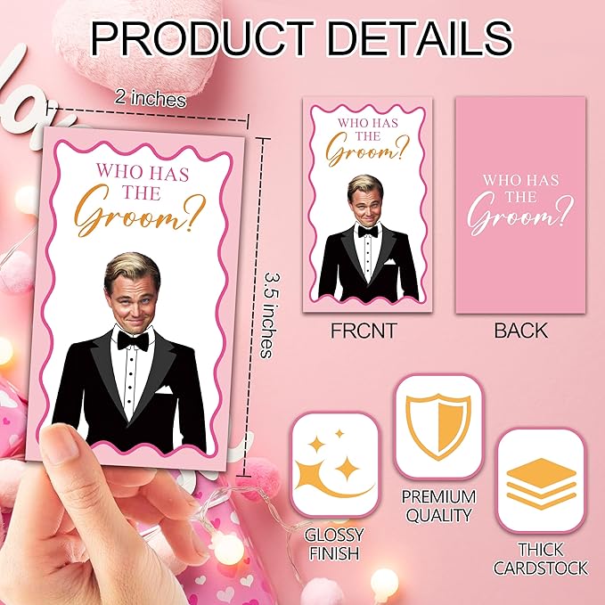 Who Has The Groom Bridal Shower Game Cards, 3.5"x 2.1" Funny Bachelorette Party - Image 2