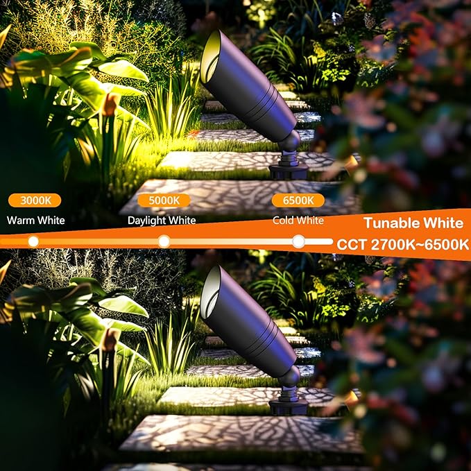 Smart RGB Low Voltage Landscape Lighting, 12V Color Changing Outdoor Spot Lights - Image 5