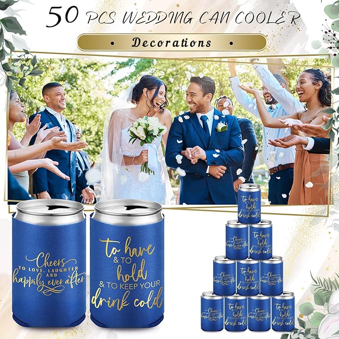 50 Pieces Wedding Can Cooler Bulk Engagement Party Favors - Image 3