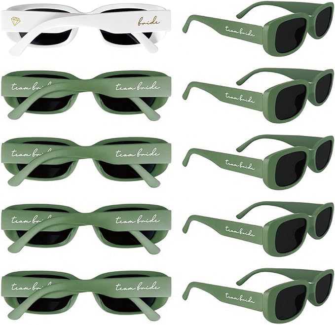 Bride's Babes Bachelorette Sunglasses, Bridesmaid Sunglasses, 10 Pack Rectangle by Unknown