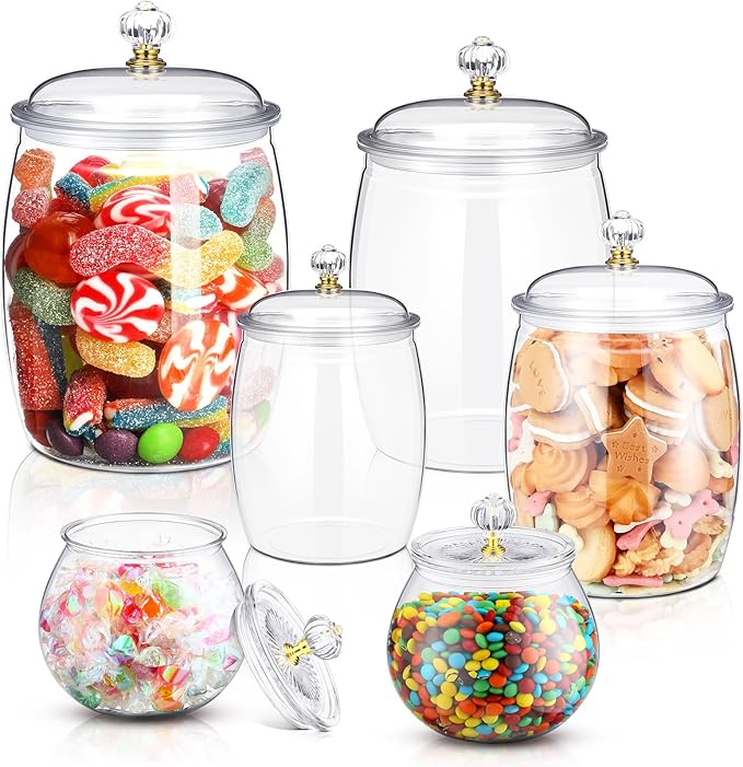 Nuogo 6 Pcs Plastic Candy and Cookie Jar by Nuogo