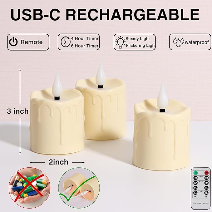 FREEPOWER Rechargeable Flameless LED Votive Candles - Image 6