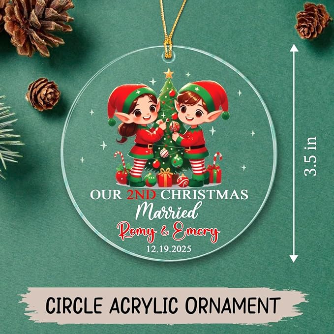 Customized Our 2ND Christmas Married Ornaments - Image 5