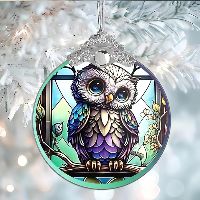 Stained Glass Effections, Christmas Tree 4 Inch Acrylic Ornament Art, Christmas by Sensemory