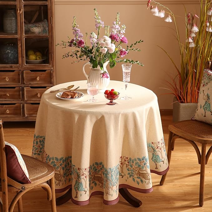 patdrea Designer Small Beige Tablecloth - Image 8