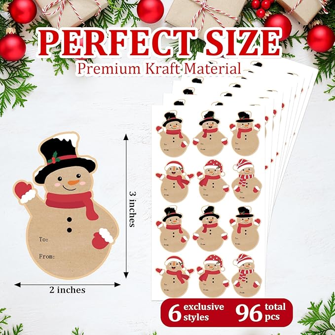 Christmas Gift Tags Stickers, Self-Adhesive Christmas Name Tags - Image 2