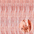 6 Pack Rose Gold Foil Fringe Curtains Backdrop, 3.28 x 8.2 Ft Metallic by LANTIANCHEN