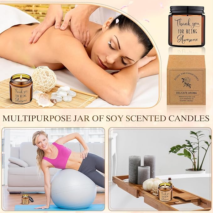 MTLEE 20 Pcs Thank You Gifts Candles 3.5 oz Employee Appreciation Inspirational - Image 5