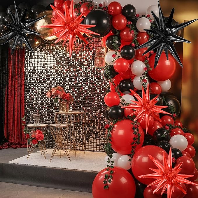 Black Red Star Balloons - Image 3