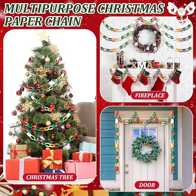 Lincia 600 Sheet Halloween Paper Chain Garland, Construction DIY Crafts Chain - Image 5