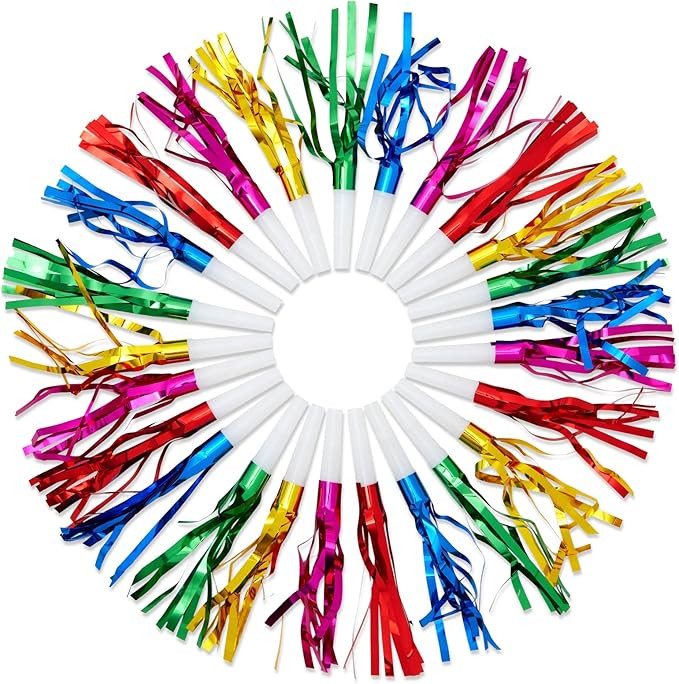 Juvale Party Noise Makers & Horns 50-Pack 5 Colors by Juvale