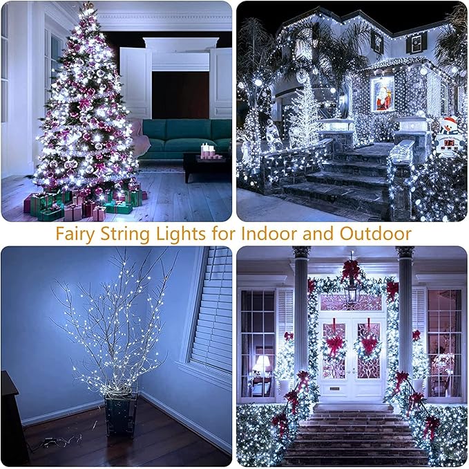 Cool White ⇋ Multicolor 66Ft 200LED Fairy Lights Plug in - Image 4