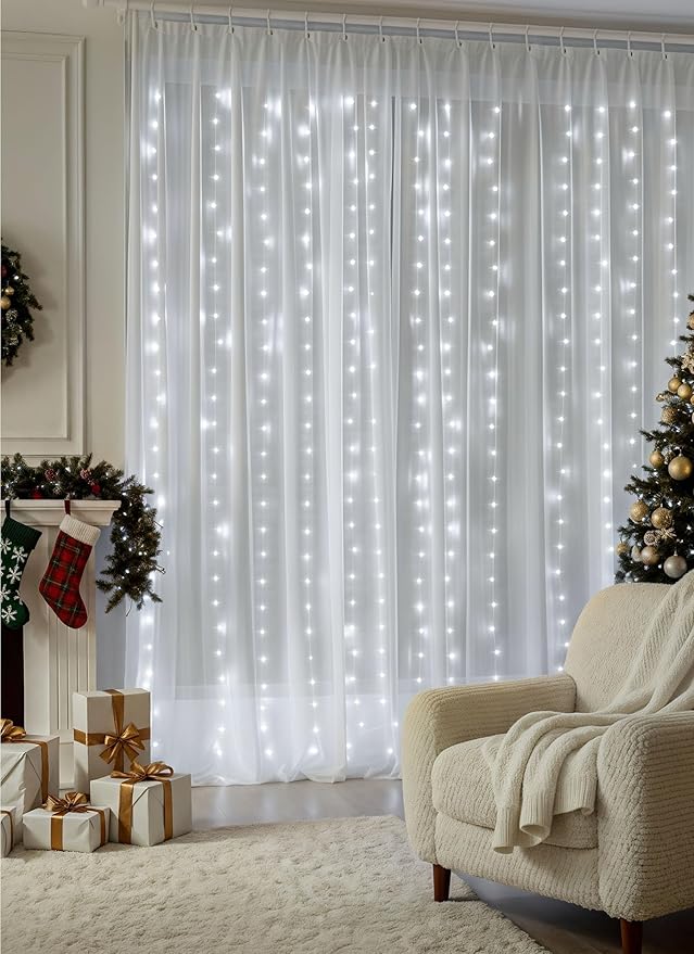 Brightown Curtain String Lights, Hanging Fairy Lights - Image 2