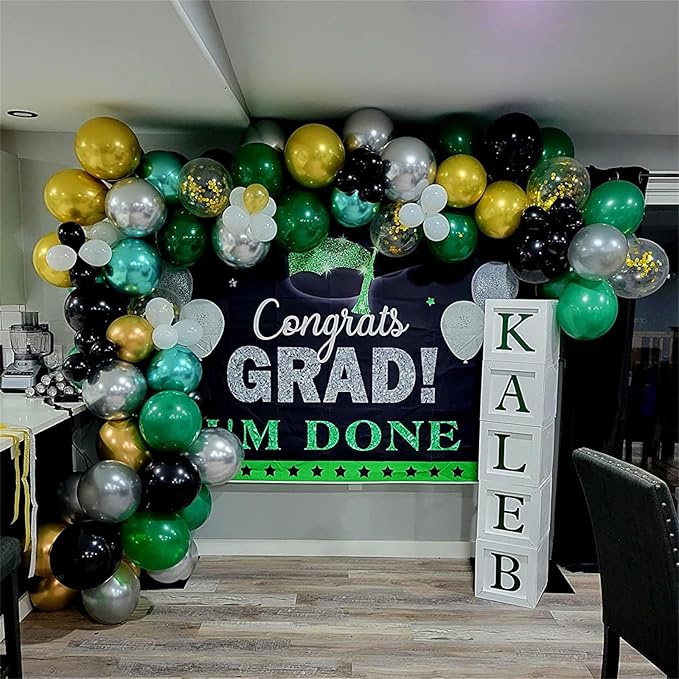 Dark Green Gold and Black balloons, Jungle Safari Animal Theme Birthday - Image 6