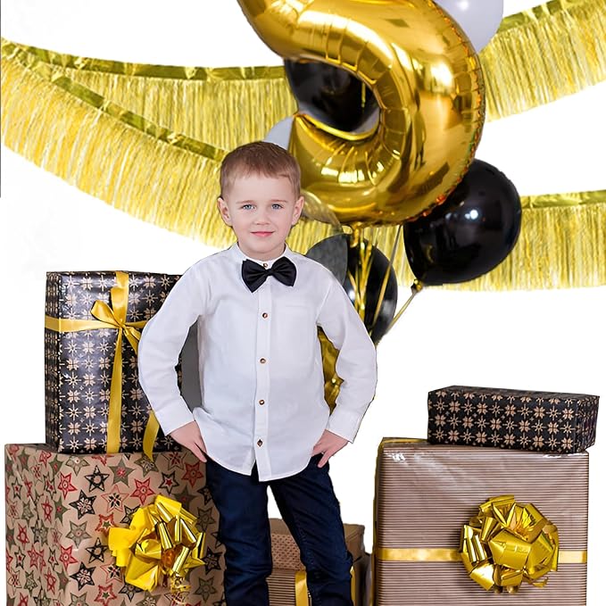 Gold Foil Fringe Garland 10FT 6packs, Metallic Foil Tinsel Fringe Banners - Image 4