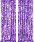 Backdrop Curtains 2 Packs 4x8FT Purple Party Theme Decoration Wedding Sequin by Fanqisi