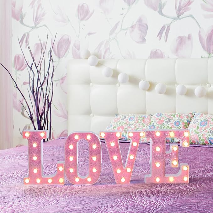 Foaky Pink Light up Letters，Pink Party Decorations, Girls Room Decor, Glitter - Image 7