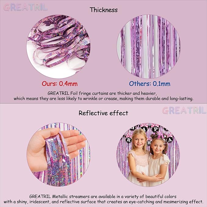 Pink Tinsel Curtain Party Backdrop - Image 3