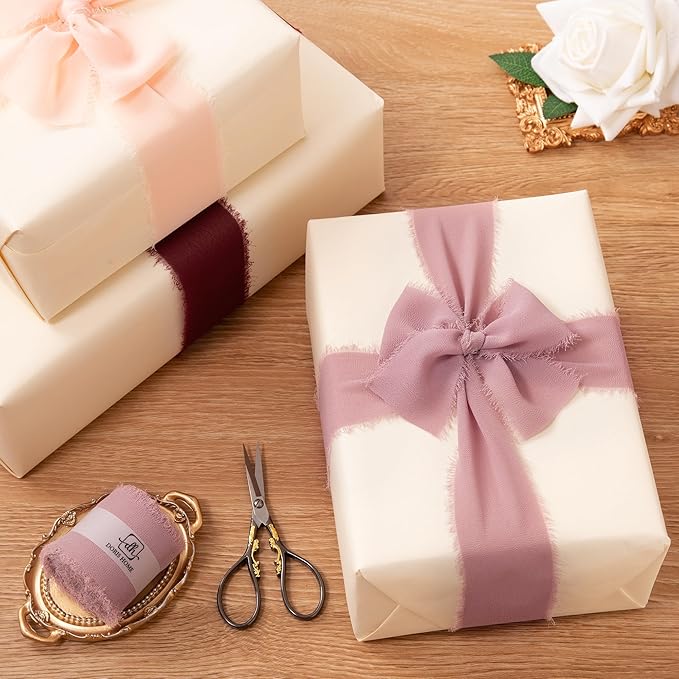 DORIS HOME Mauve Chiffon Ribbon - Image 5