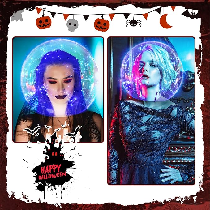Halloween 14" Clear Acrylic Globe Decoration costume Set - Image 4