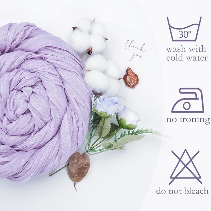 6 Pack Lilac Purple Table Runner 10ft Boho Gauze Fabric Cheesecloth Table - Image 5