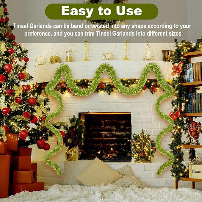 50 Feet Christmas Foil Fringe Banner Metallic Tassle Garland Metallic Backdrop - Image 4