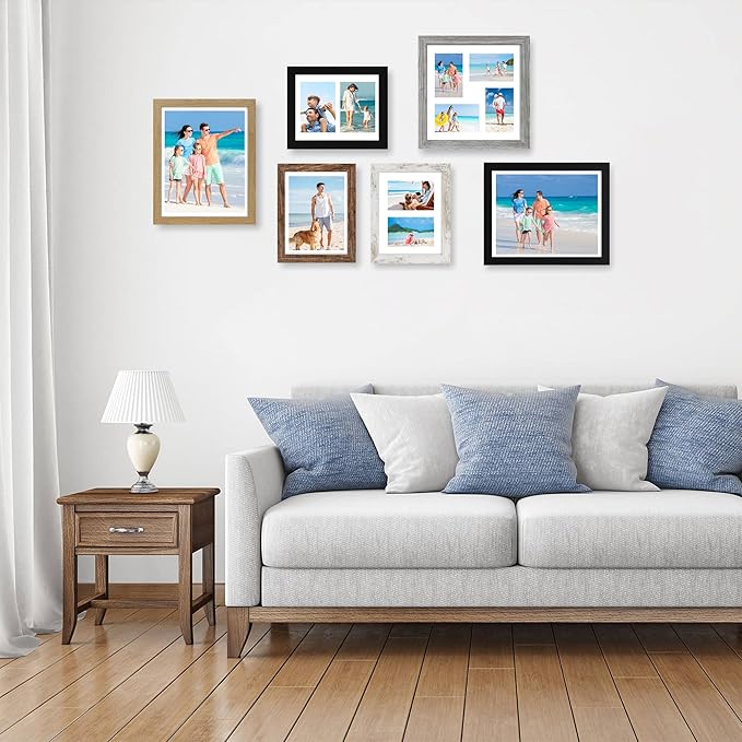 12x12 Picture Frame Set of 2, Display Pictures 4-4x6 - Image 7