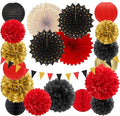 Red-Black Gold Casino Theme Party-Decorations by Burgleda
