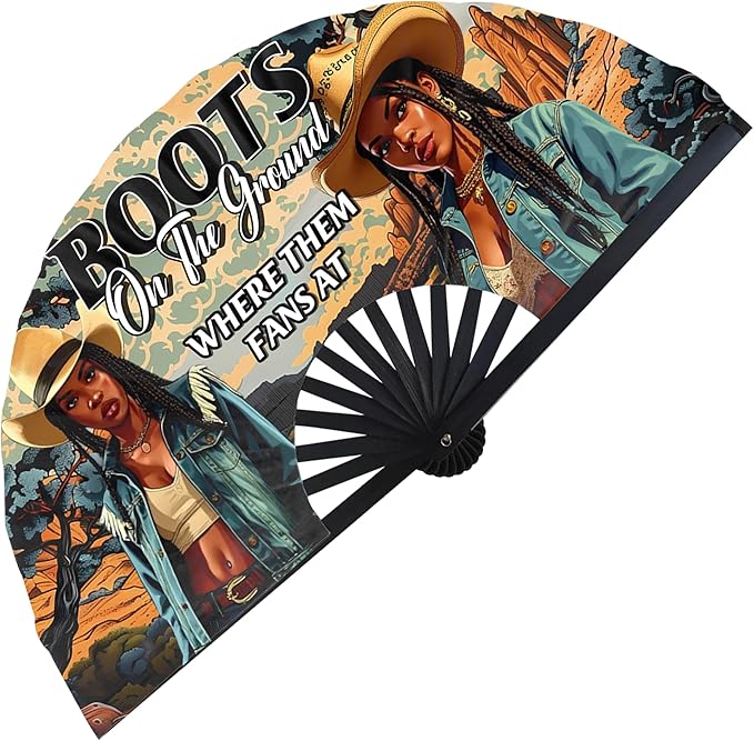 Boots On The Ground Hand Fan, Where Them Fans At Folding Fans, Clapping by Unknown