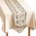 patdrea Designer Vintage Floral Linen Extra Long Table Runner 118 Inch Long by Welcometopatdrea