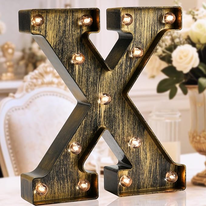 OYCBUZO Golden Black Led Marquee Letter by OYCBUZO