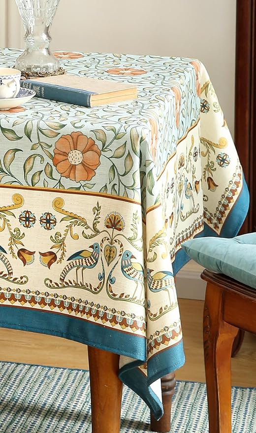 patdrea Designer French Linen Blue Tablecloth - Image 9
