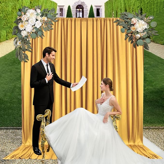 10ft x 10ft Khaki Backdrop Curtains - Image 5