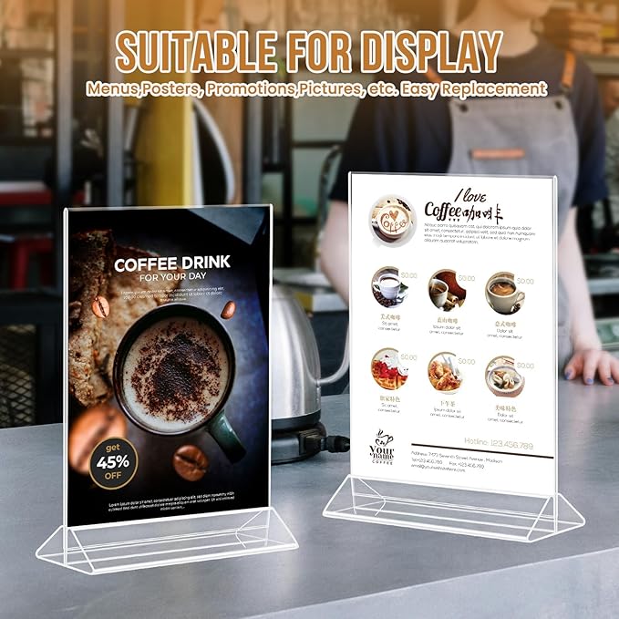 9 Pack Acrylic Sign Holder 8.5x11 Inch, Double Sided Clear Flyer Display Stand - Image 5
