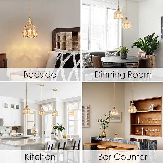 Vintage Gold Rechargeable Pendant Light - Image 2