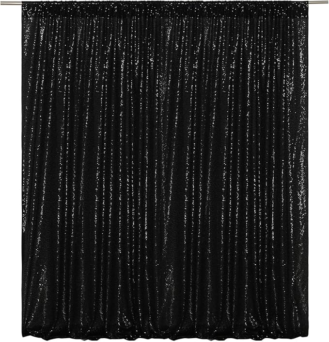 Poise3EHome 4x8ft Black Sequin Backdrop, Upgrade Shimmer Backdrop - Image 8